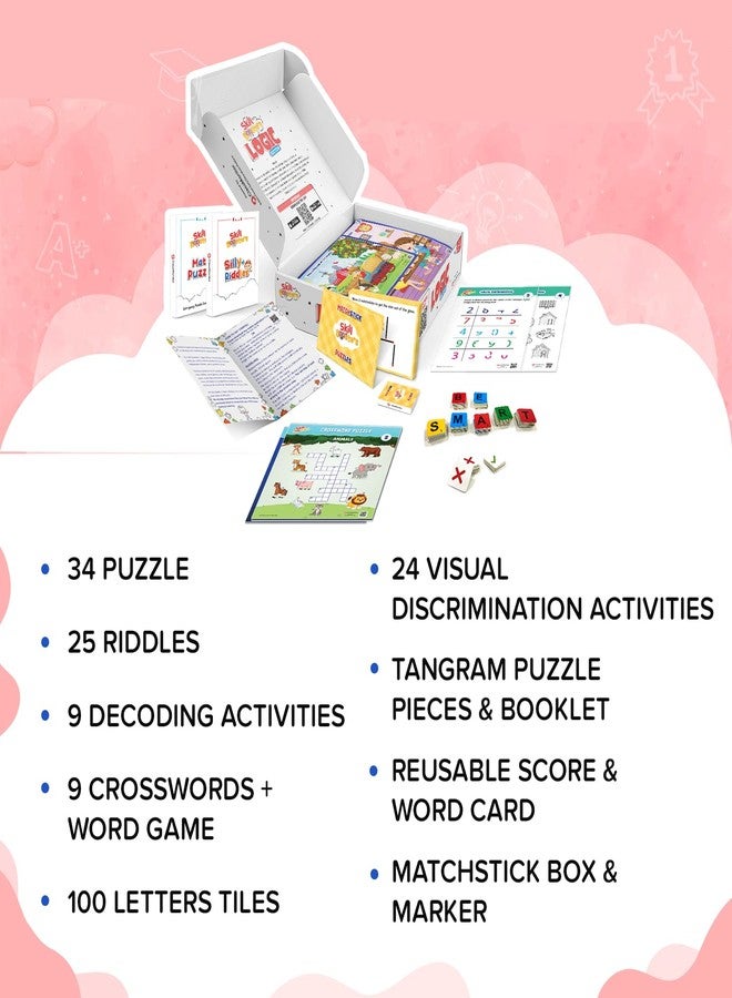 ClassMonitor 50+ Activities Skill Boosters Logic Edition for Kids Ages 6 7 8 | Puzzles & Brain Games | STEM Worksheets, Riddles, Crosswords, Word Games & Tangrams | IQ Development Educational Gift Set - Image 2